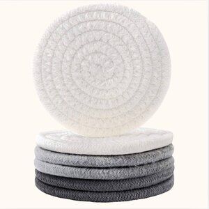 NWT Braided Woven Coasters 6pc